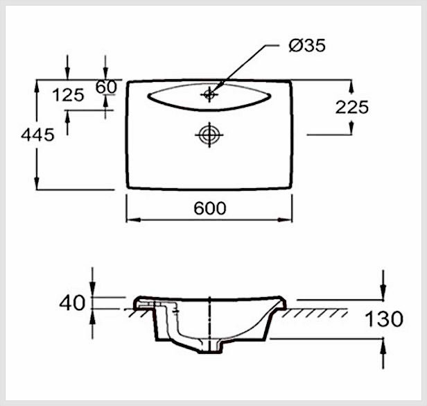 Keramik Waschbecken Waschtisch Aufsatz Wandmontage Aufsatzwaschbecken